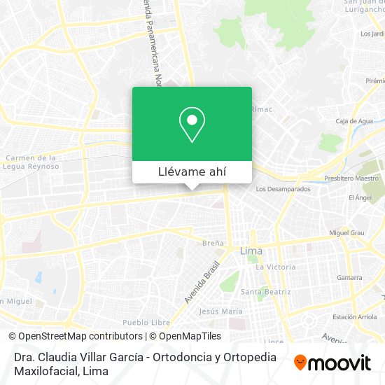 Mapa de Dra. Claudia Villar García - Ortodoncia y Ortopedia Maxilofacial
