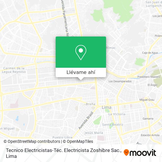 Mapa de Tecnico Electricistas-Téc. Electricista Zoshibre Sac.