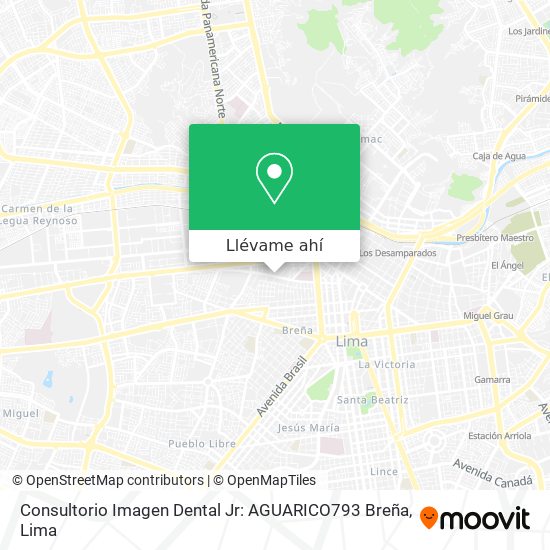 Mapa de Consultorio Imagen Dental Jr: AGUARICO793 Breña