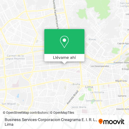 Mapa de Business Services-Corporacion Creagrama E. I. R. L.