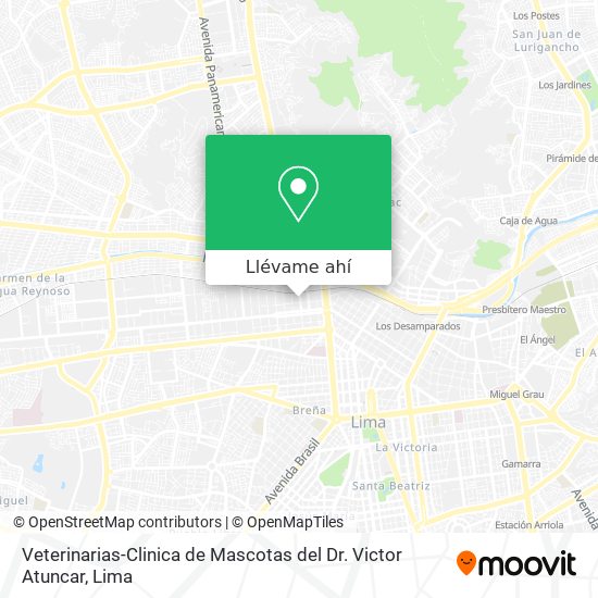 Mapa de Veterinarias-Clinica de Mascotas del Dr. Victor Atuncar
