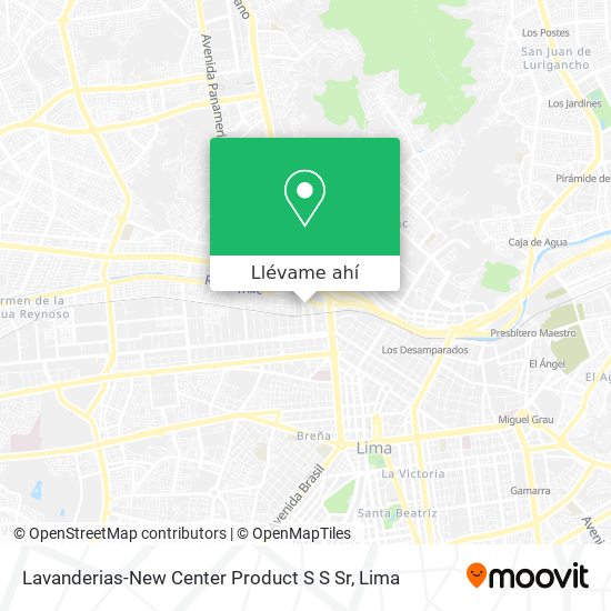 Mapa de Lavanderias-New Center Product S S Sr