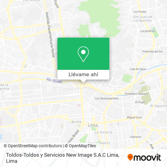 Mapa de Toldos-Toldos y Servicios New Image S.A.C Lima