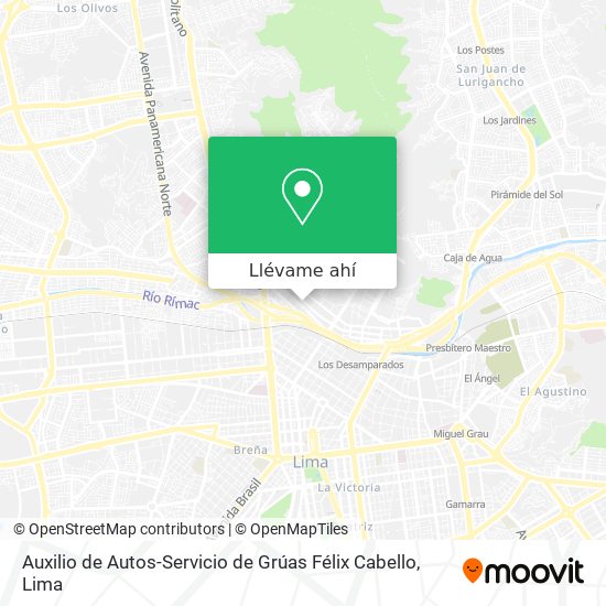 Mapa de Auxilio de Autos-Servicio de Grúas Félix Cabello
