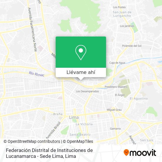 Mapa de Federación Distrital de Instituciones de Lucanamarca - Sede Lima