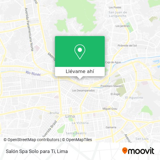 Mapa de Salón Spa Solo para Ti