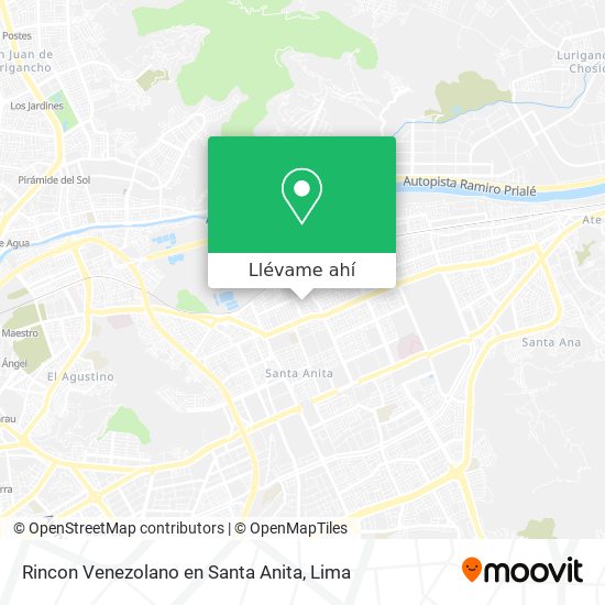 Mapa de Rincon Venezolano en Santa Anita