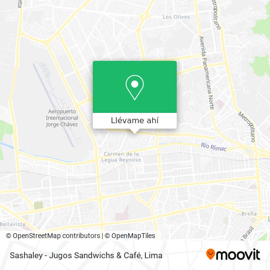 Mapa de Sashaley - Jugos Sandwichs & Café