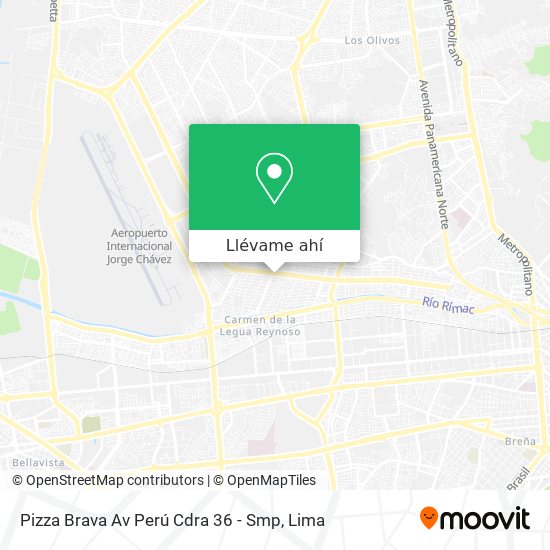Mapa de Pizza Brava Av Perú Cdra 36 - Smp