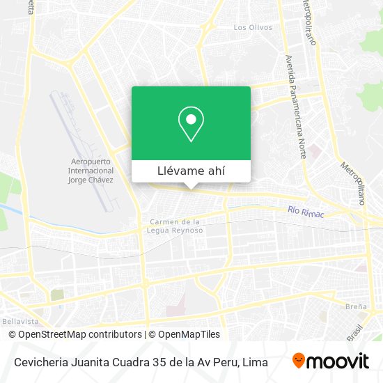 Mapa de Cevicheria Juanita Cuadra 35 de la Av Peru