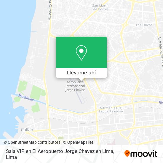 Mapa de Sala VIP en El Aeropuerto Jorge Chavez en Lima