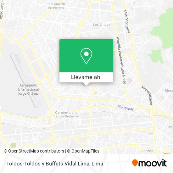 Mapa de Toldos-Toldos y Buffets Vidal Lima
