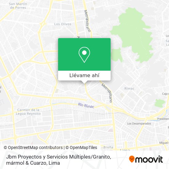 Mapa de Jbm Proyectos y Servicios Múltiples / Granito, mármol & Cuarzo
