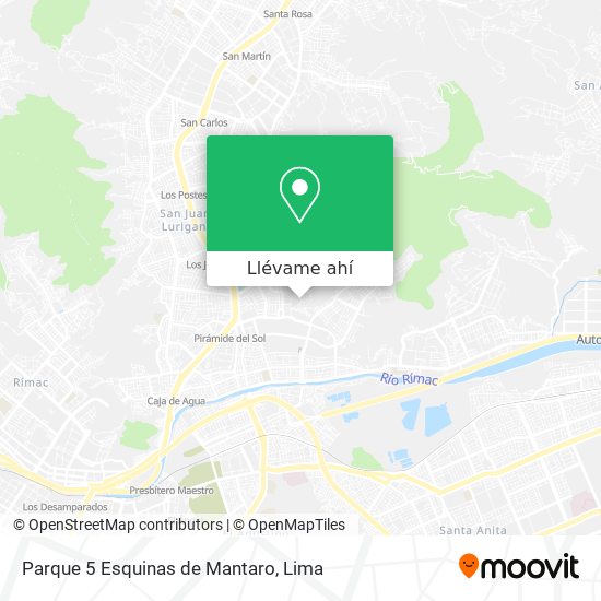 Mapa de Parque 5 Esquinas de Mantaro