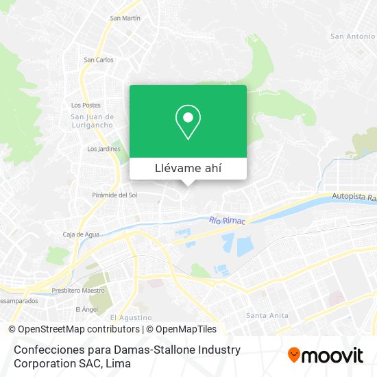 Mapa de Confecciones para Damas-Stallone Industry Corporation SAC