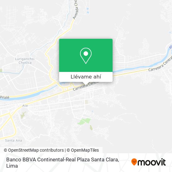 Mapa de Banco BBVA Continental-Real Plaza Santa Clara