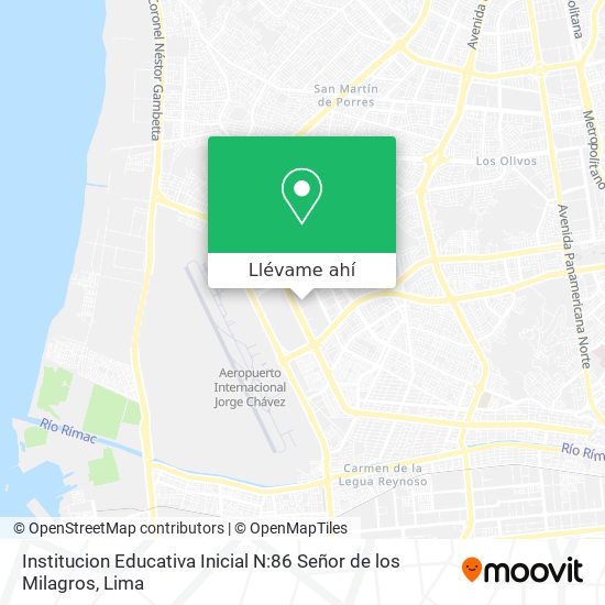 Mapa de Institucion Educativa Inicial N:86 Señor de los Milagros