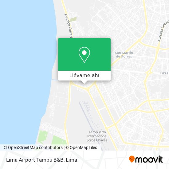 Mapa de Lima Airport Tampu B&B