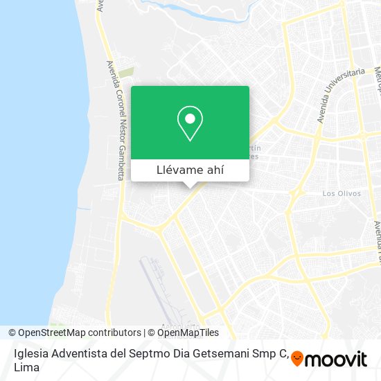Mapa de Iglesia Adventista del Septmo Dia Getsemani Smp C