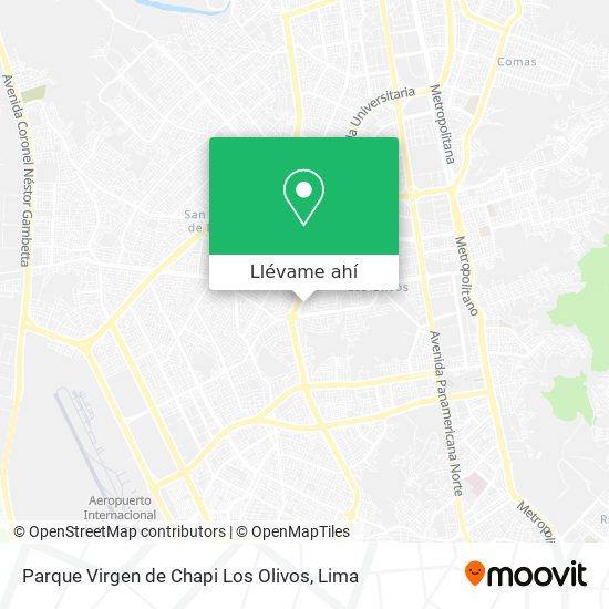 Mapa de Parque Virgen de Chapi Los Olivos