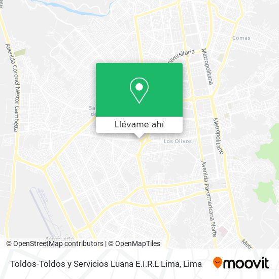 Mapa de Toldos-Toldos y Servicios Luana E.I.R.L Lima