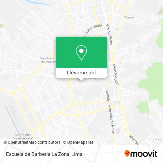 Mapa de Escuela de Barberia La Zona
