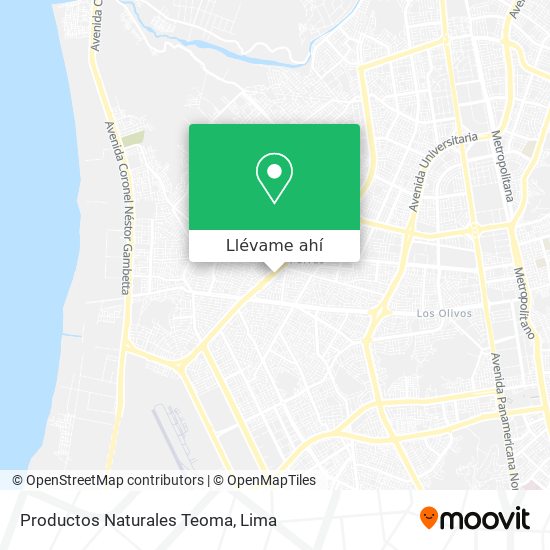 Mapa de Productos Naturales Teoma