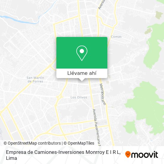 Mapa de Empresa de Camiones-Inversiones Monrroy E I R L
