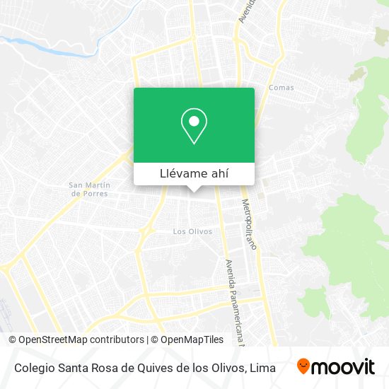 Mapa de Colegio Santa Rosa de Quives de los Olivos