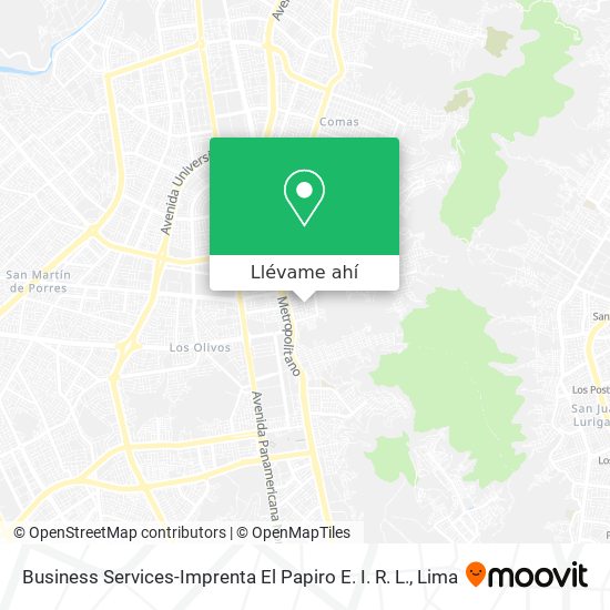 Mapa de Business Services-Imprenta El Papiro E. I. R. L.