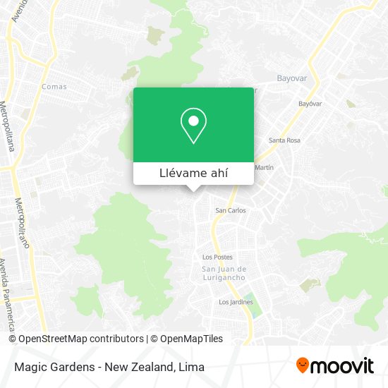 Mapa de Magic Gardens - New Zealand