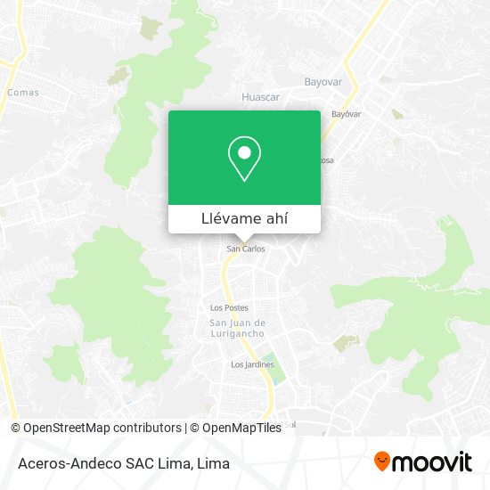 Mapa de Aceros-Andeco SAC Lima