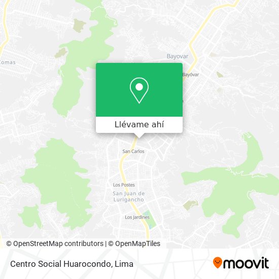 Mapa de Centro Social Huarocondo