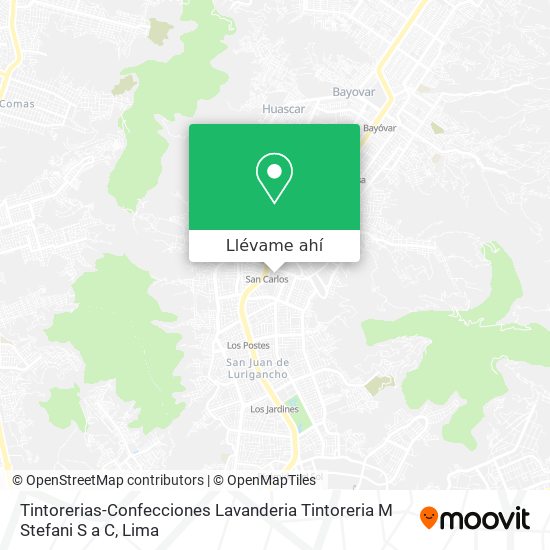 Mapa de Tintorerias-Confecciones Lavanderia Tintoreria M Stefani S a C