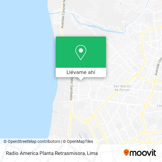 Mapa de Radio America Planta Retrasmisora