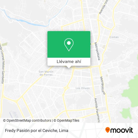 Mapa de Fredy Pasión por el Ceviche