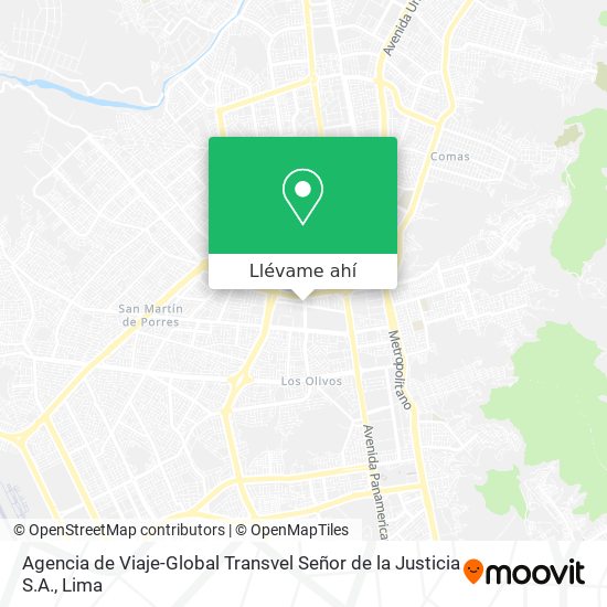 Mapa de Agencia de Viaje-Global Transvel Señor de la Justicia S.A.