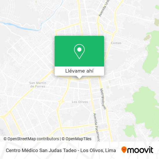 Mapa de Centro Médico San Judas Tadeo - Los Olivos