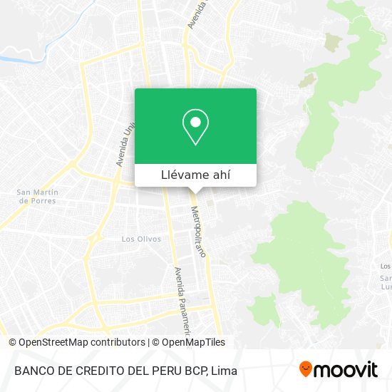 Mapa de BANCO DE CREDITO DEL PERU BCP