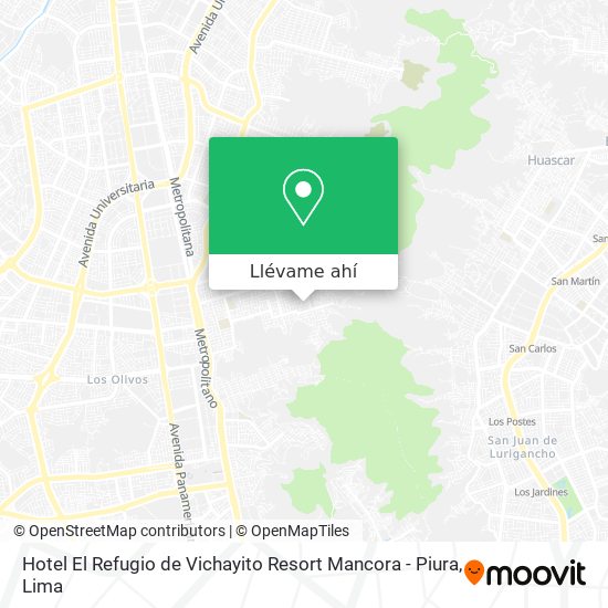 Mapa de Hotel El Refugio de Vichayito Resort Mancora - Piura