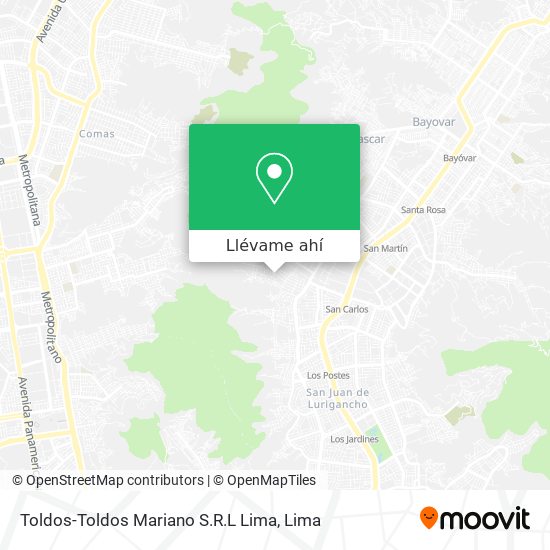 Mapa de Toldos-Toldos Mariano S.R.L Lima