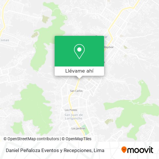 Mapa de Daniel Peñaloza Eventos y Recepciones