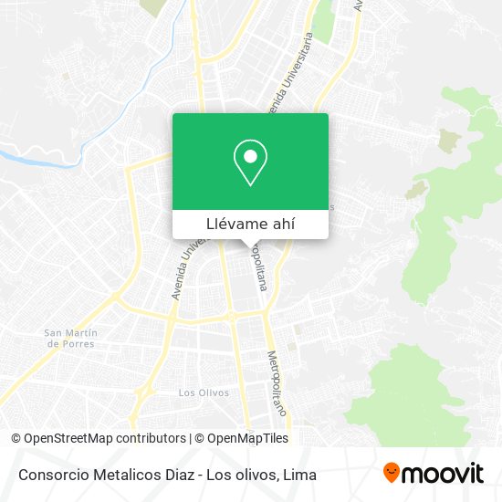 Mapa de Consorcio Metalicos Diaz - Los olivos