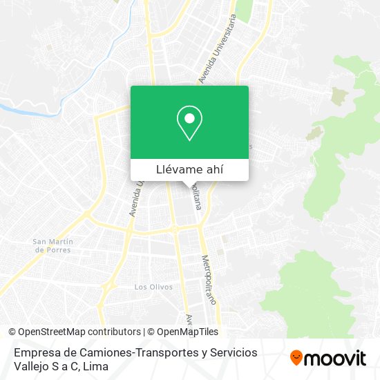 Mapa de Empresa de Camiones-Transportes y Servicios Vallejo S a C