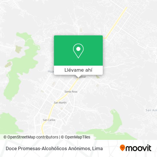 Mapa de Doce Promesas-Alcohólicos Anónimos