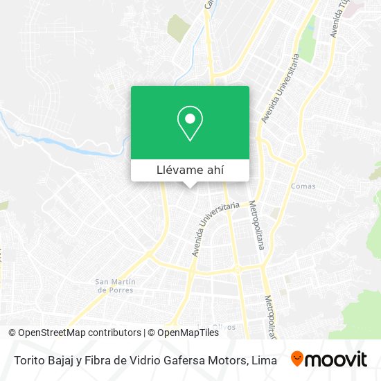 Mapa de Torito Bajaj y Fibra de Vidrio Gafersa Motors