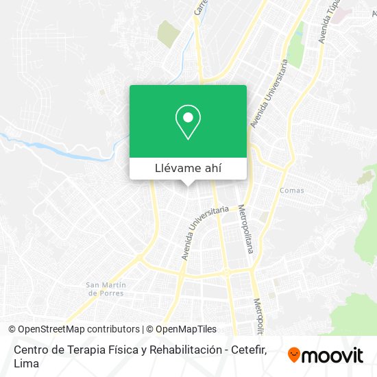 Mapa de Centro de Terapia Física y Rehabilitación - Cetefir