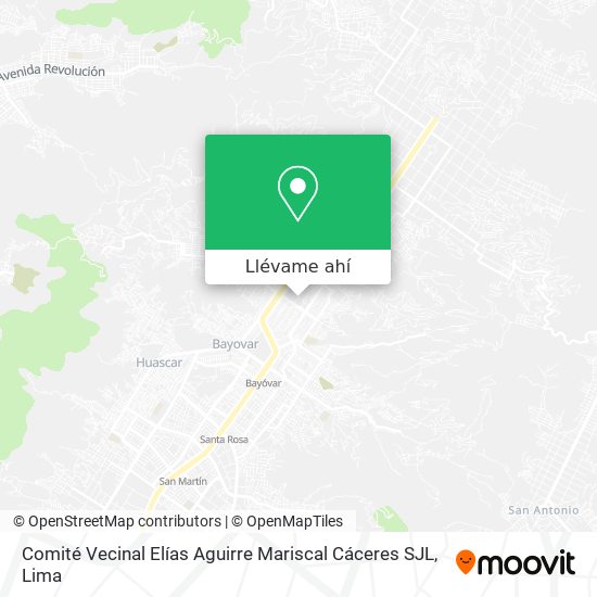 Mapa de Comité Vecinal Elías Aguirre Mariscal Cáceres SJL