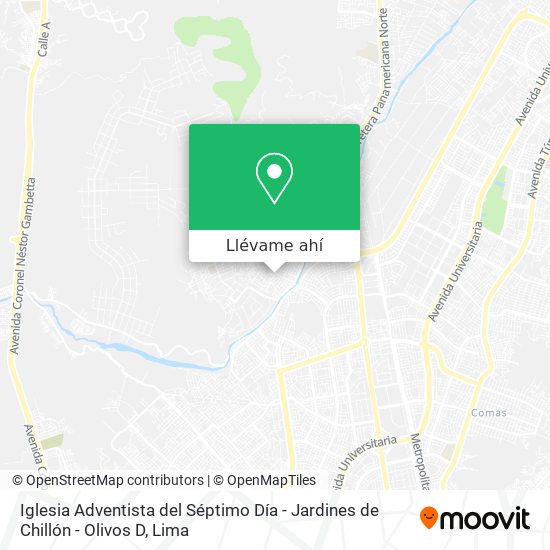 Mapa de Iglesia Adventista del Séptimo Día - Jardines de Chillón - Olivos D