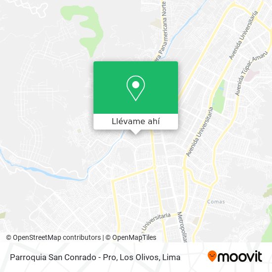 Mapa de Parroquia San Conrado - Pro, Los Olivos